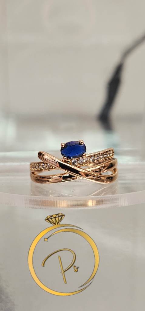 Rose gold plated ring Hallmarked