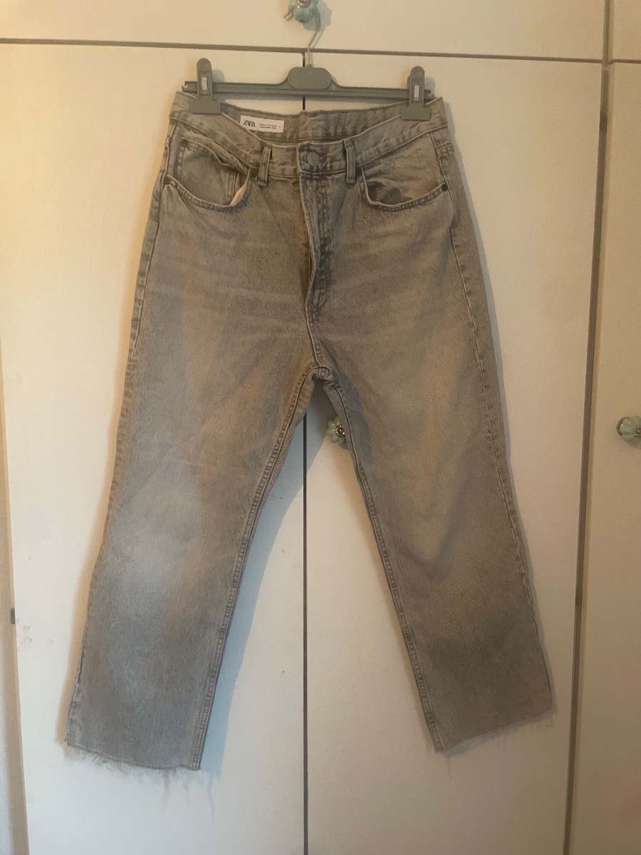 Zara size 14 jeans grey mom style