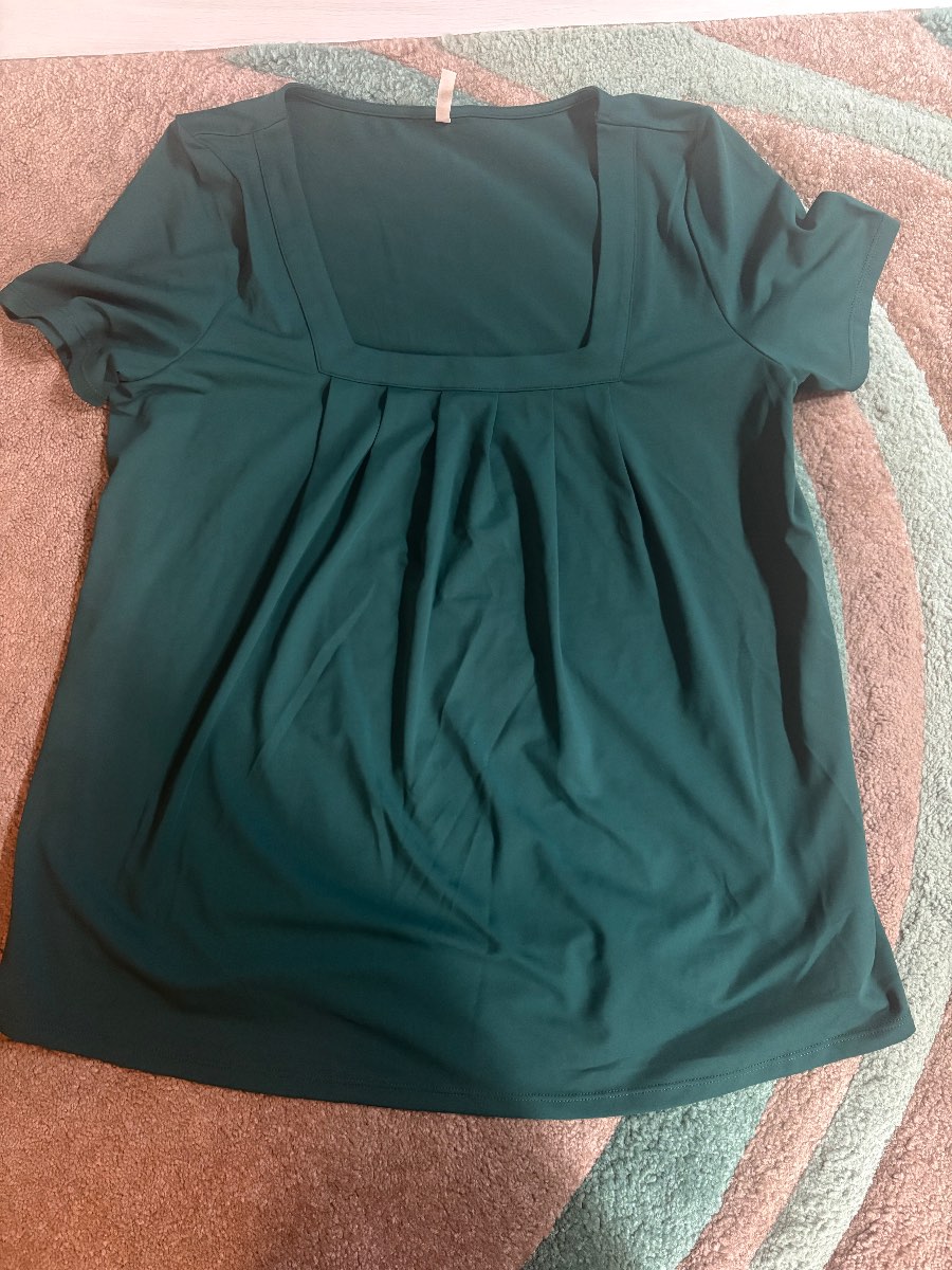 Halara square neck green top size UK M