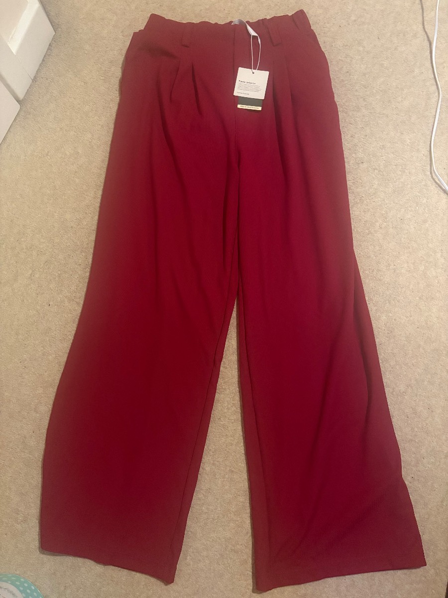 Halara waffle trousers in pink/red colour UK M tall