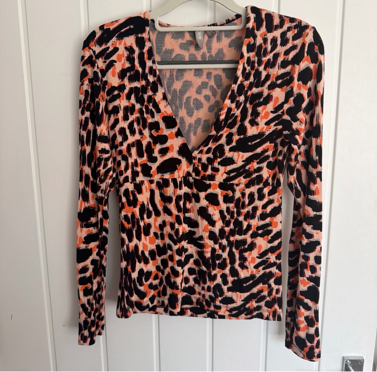 ASOS Women's Leopard Print Long Sleeve Top UK Size 10