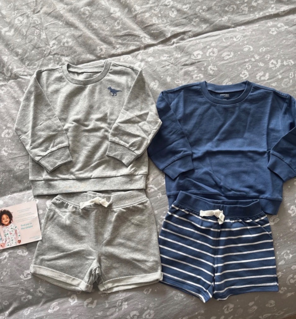 2 x shorts and sweater sets