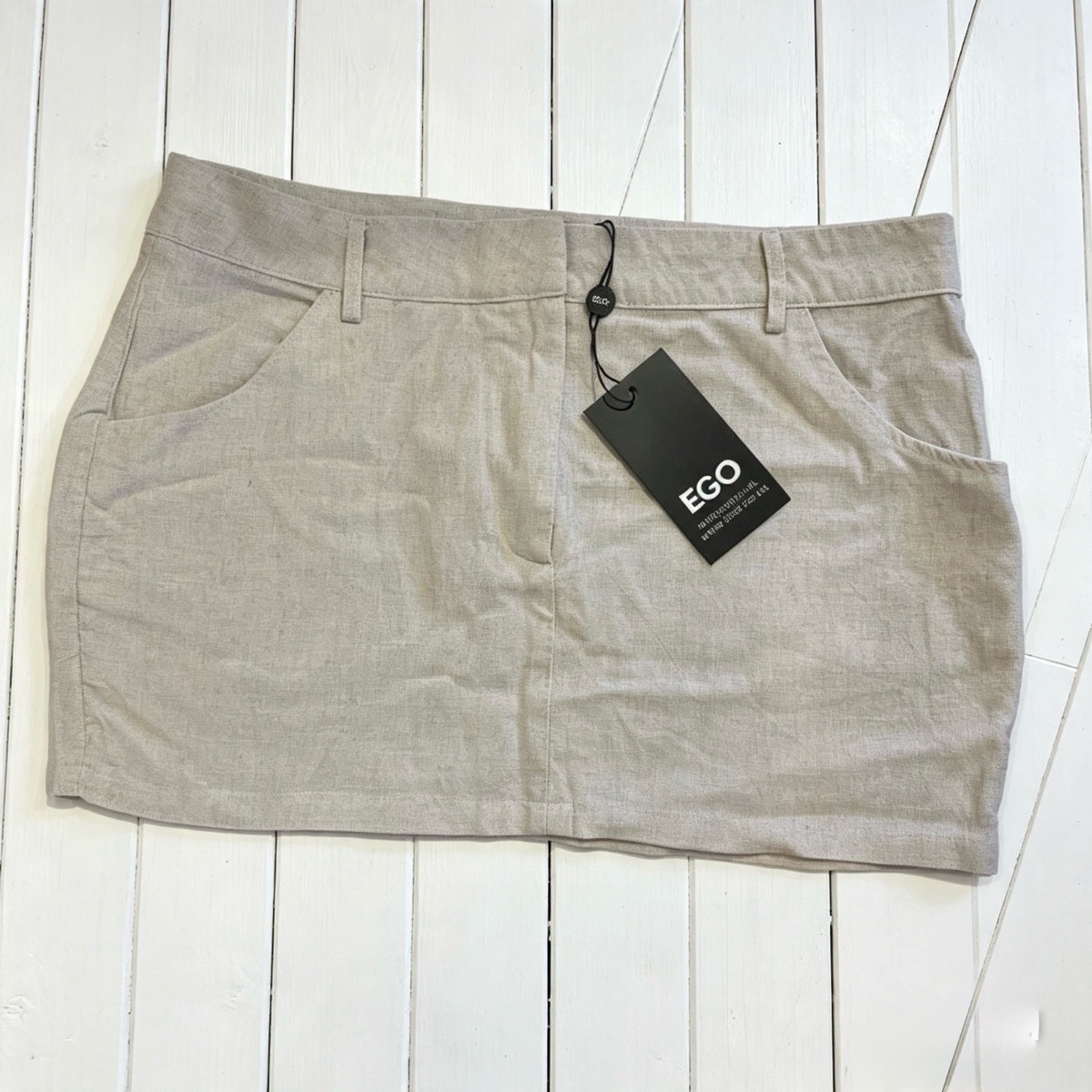 100% linen mini skirt size 12