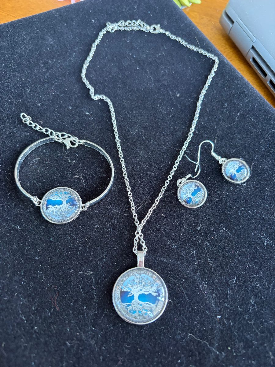 ✨ Complete Tree‑of‑Life Jewellery Set – Necklace, Bracelet & Earrings ✨