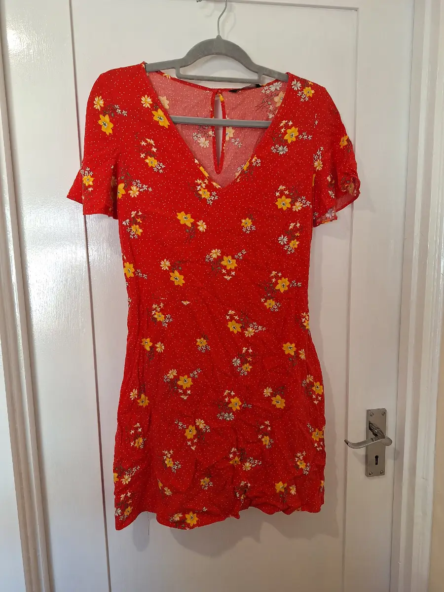 Red skater dress size 12