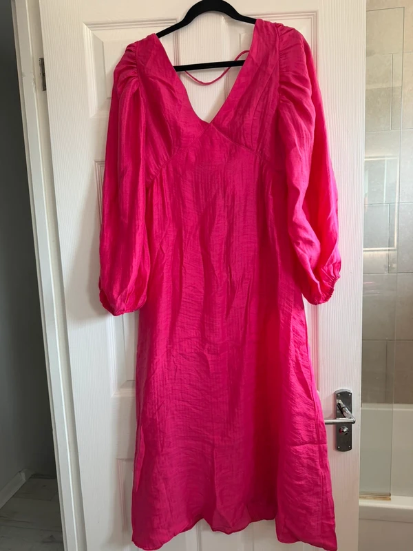 Nobody's Child Zendaya balloon sleeve midaxi Dress Pink uk 12