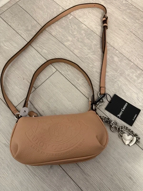 Juicy Couture Y2K Women’s Twig Narrative Small Hobo Pu Pink Bag with Charm