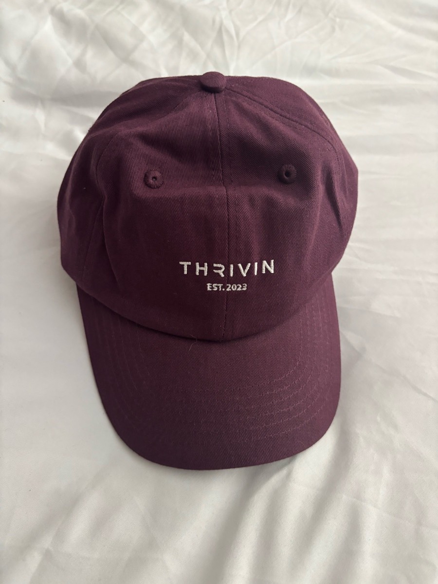 Thrivin Est. 2023 Purple Adjustable Baseball Cap One Size Winter Plum