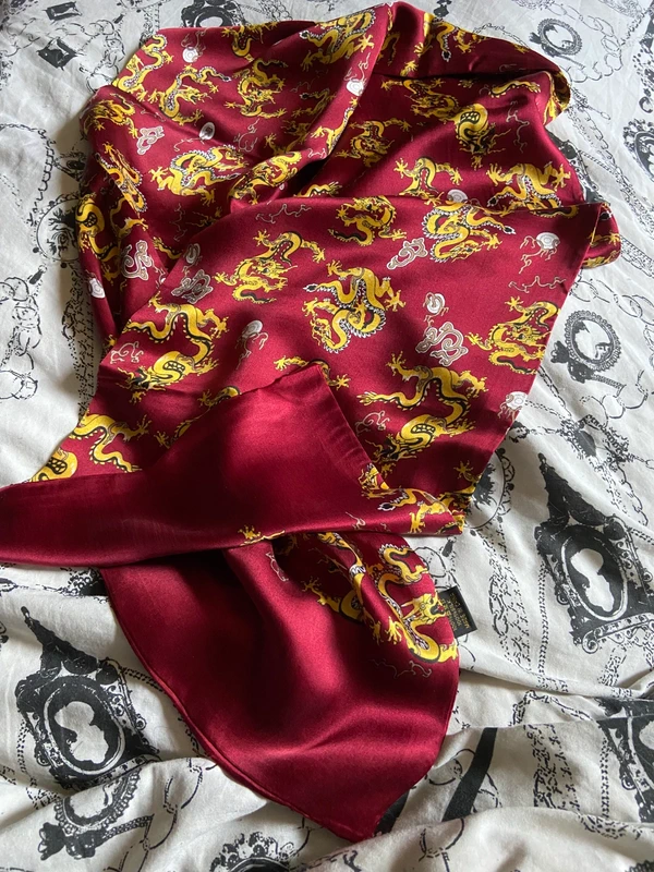 Chinese dragon silk scarf