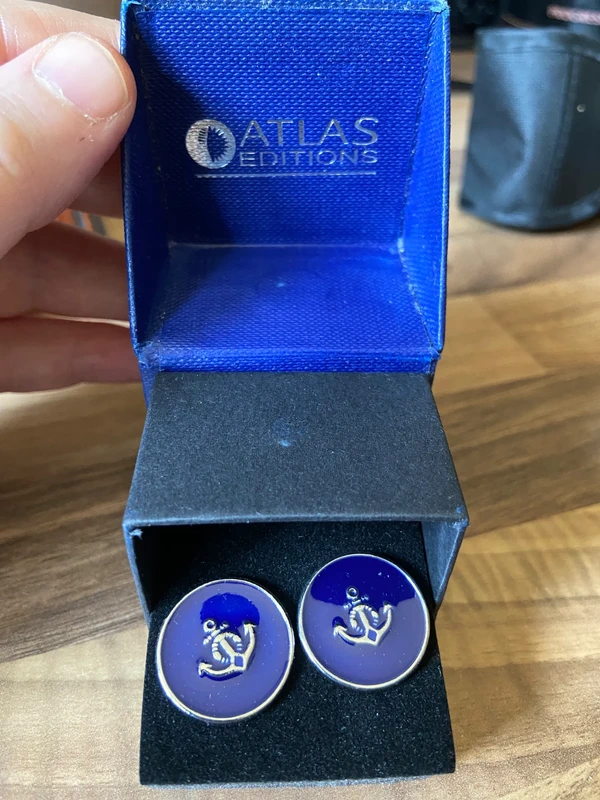 Anchor blue cufflinks