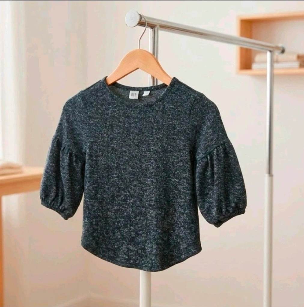 Girls GAP Kids puffer sleeve sweater jumper top age 4-5