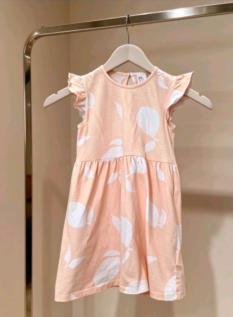 Girls H&M frill sleeve summer dress age 3-4 years