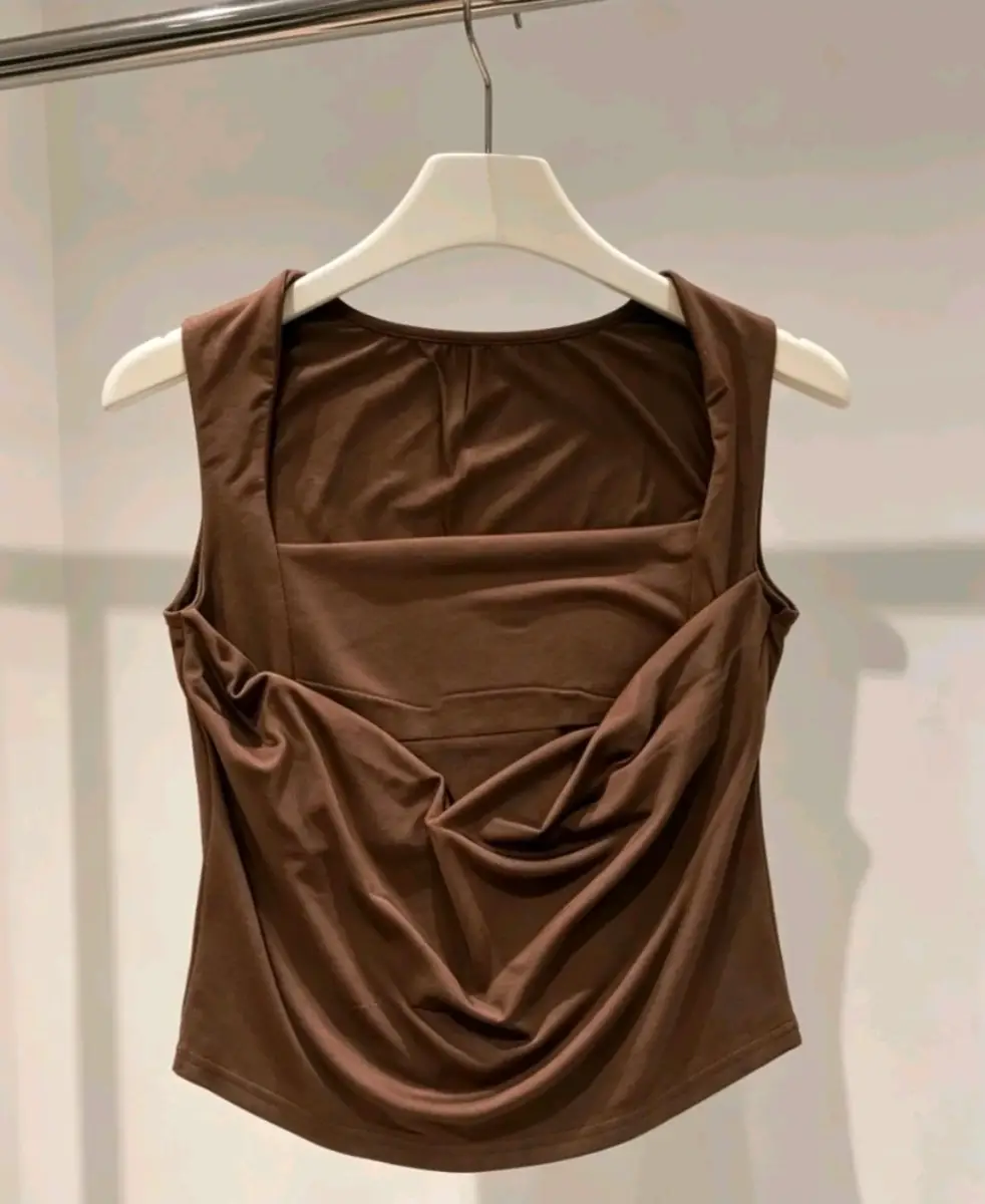 New Womens double layer cut out cage Top size 12 Brown