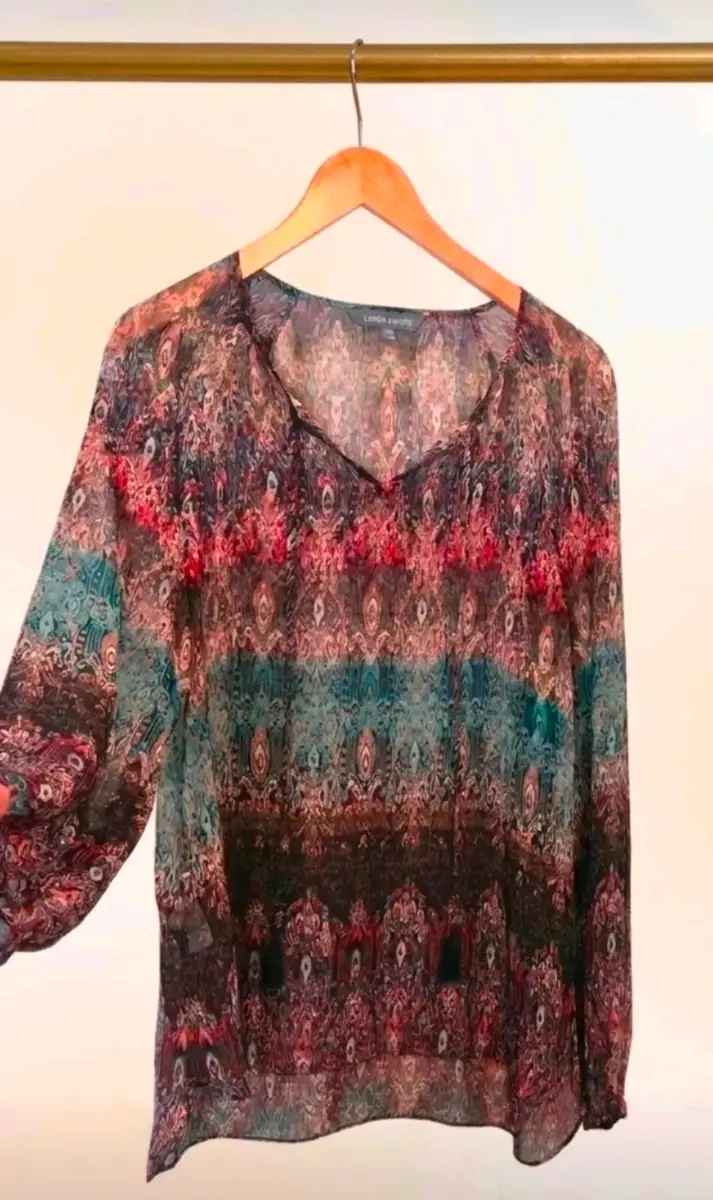 New Womens Laura Ashley Sheer Paisley Print Top Size 12