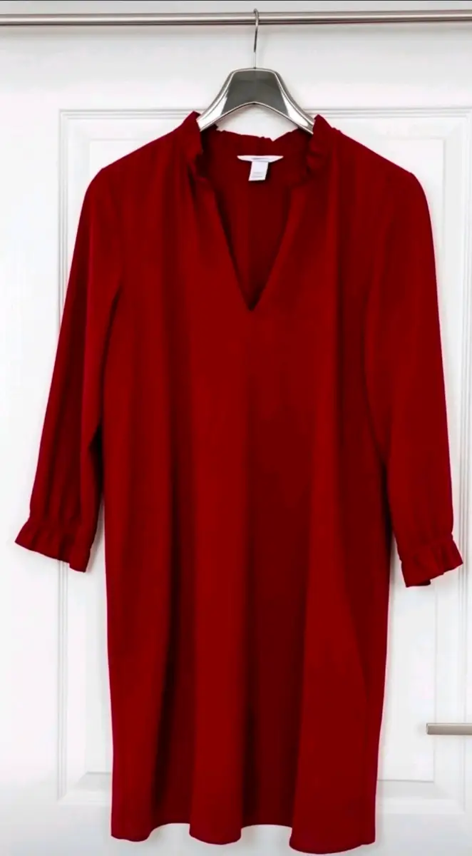 Womens H&M Frill Neck Long sleeve Dress size 10