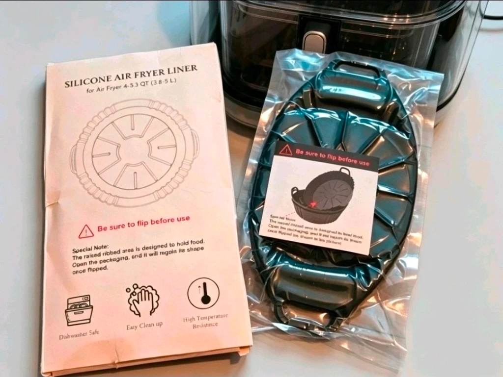 New 3x Silicone Fryer liners Oven Black