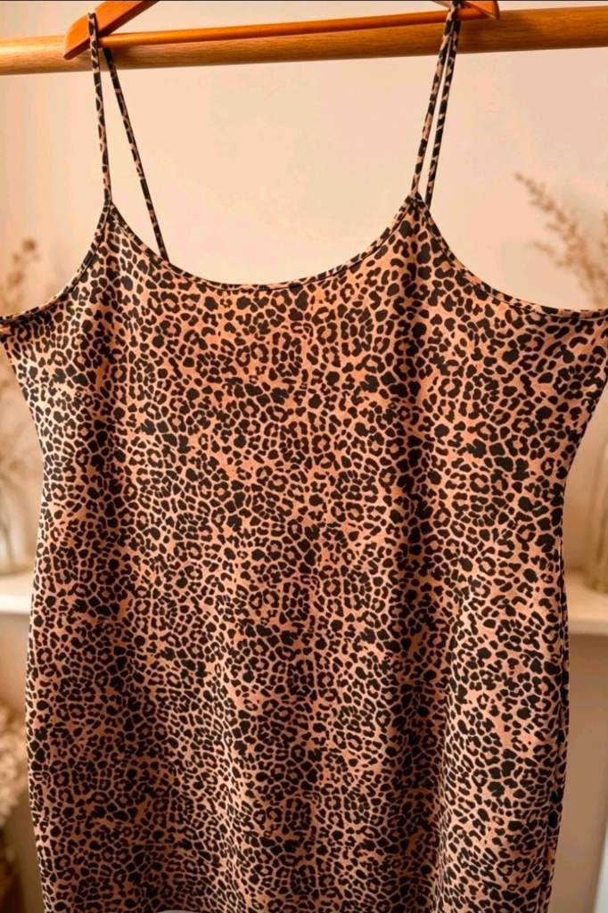 Womens Wednesdays Girl Leopard Print Summer Cami Dress Plus Size 28-30