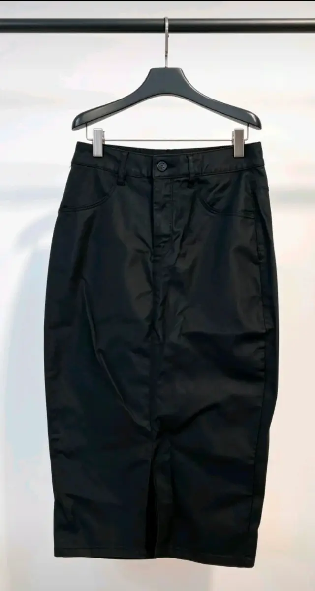 Womens leather look midi skirt size 8