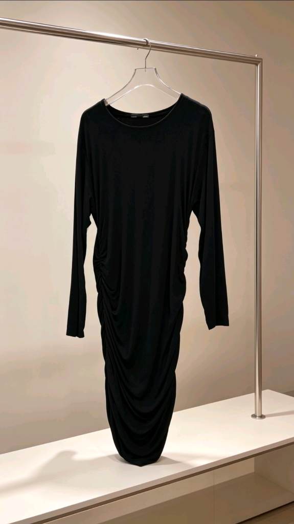 Women Missguided Long Sleeve Ruched Midi Dress Plus Size 24 Black