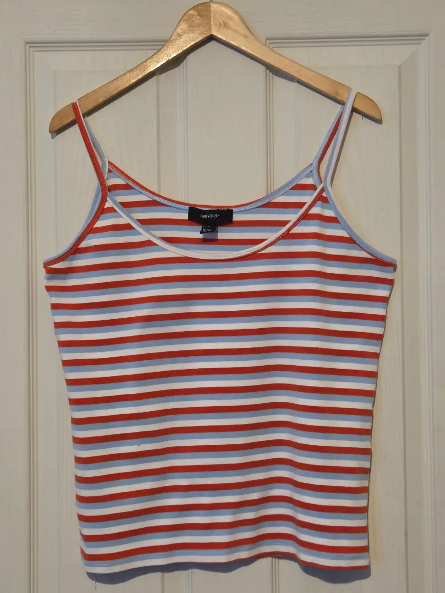 Womens Forever21 Striped Cami Vest Top Plus Size 24 Blue Red