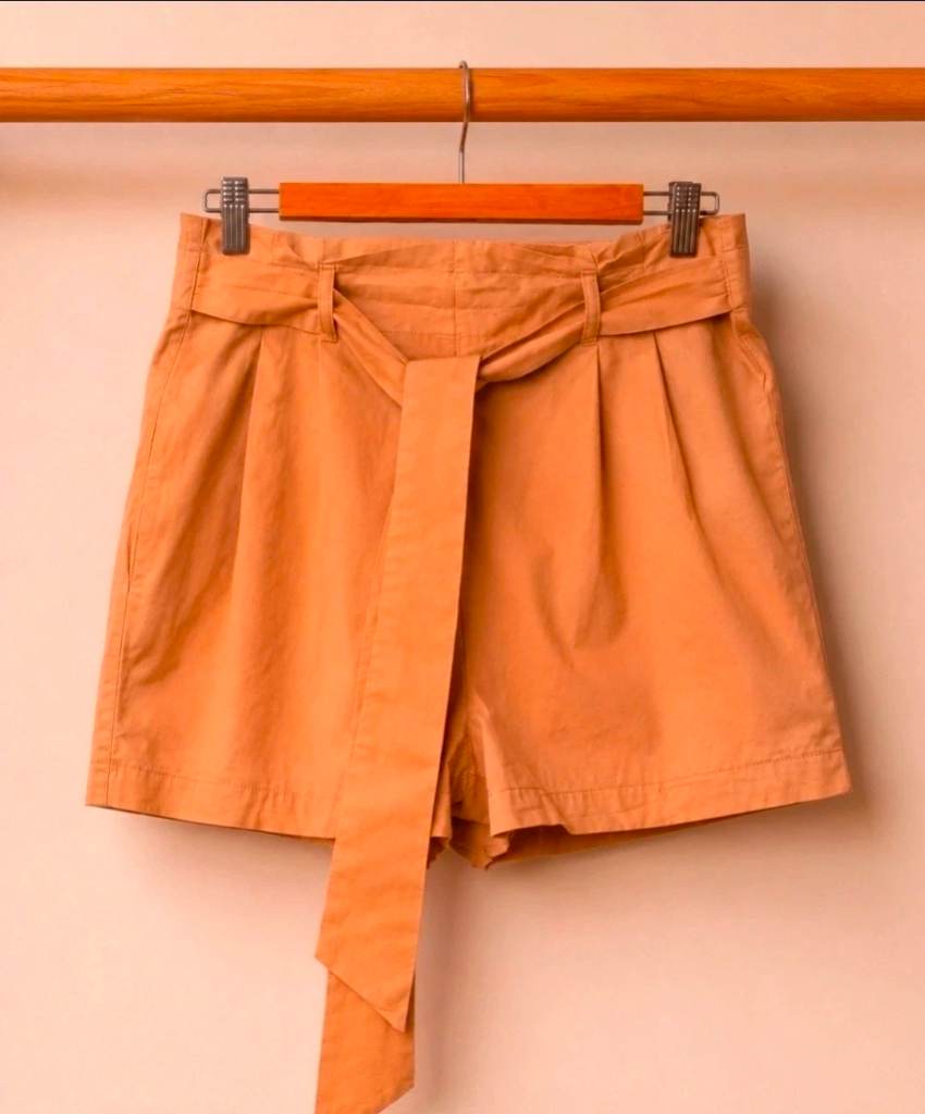 New Stylish Zara paper bag waist belted Summer shorts size 6-8