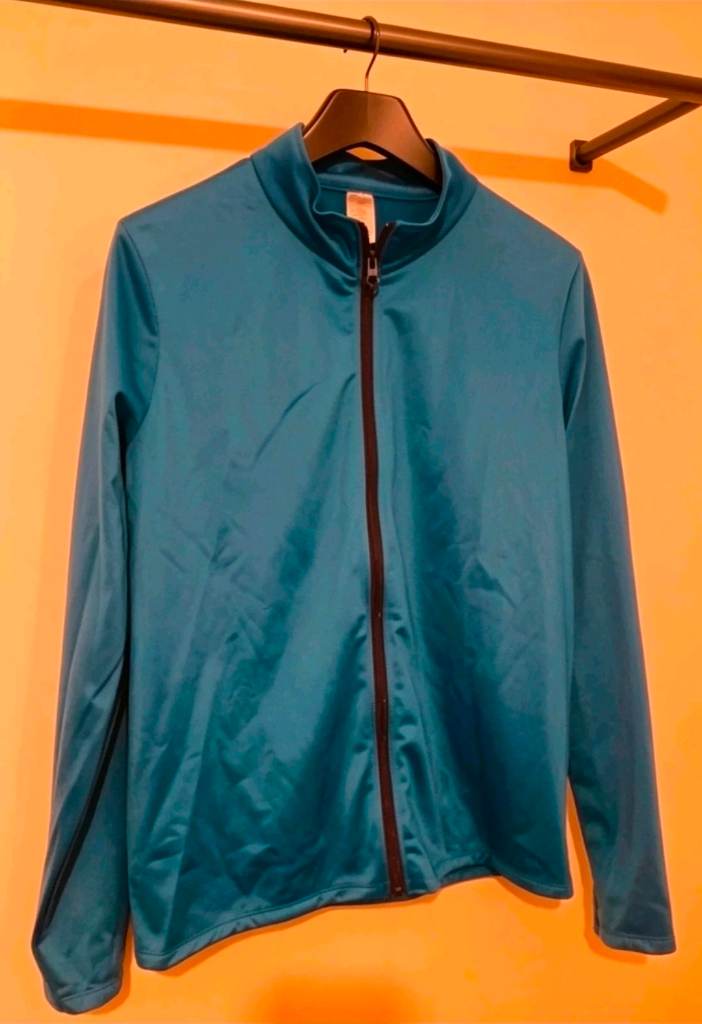 Boy Training soft shell zip up track top age 14-15 blue
