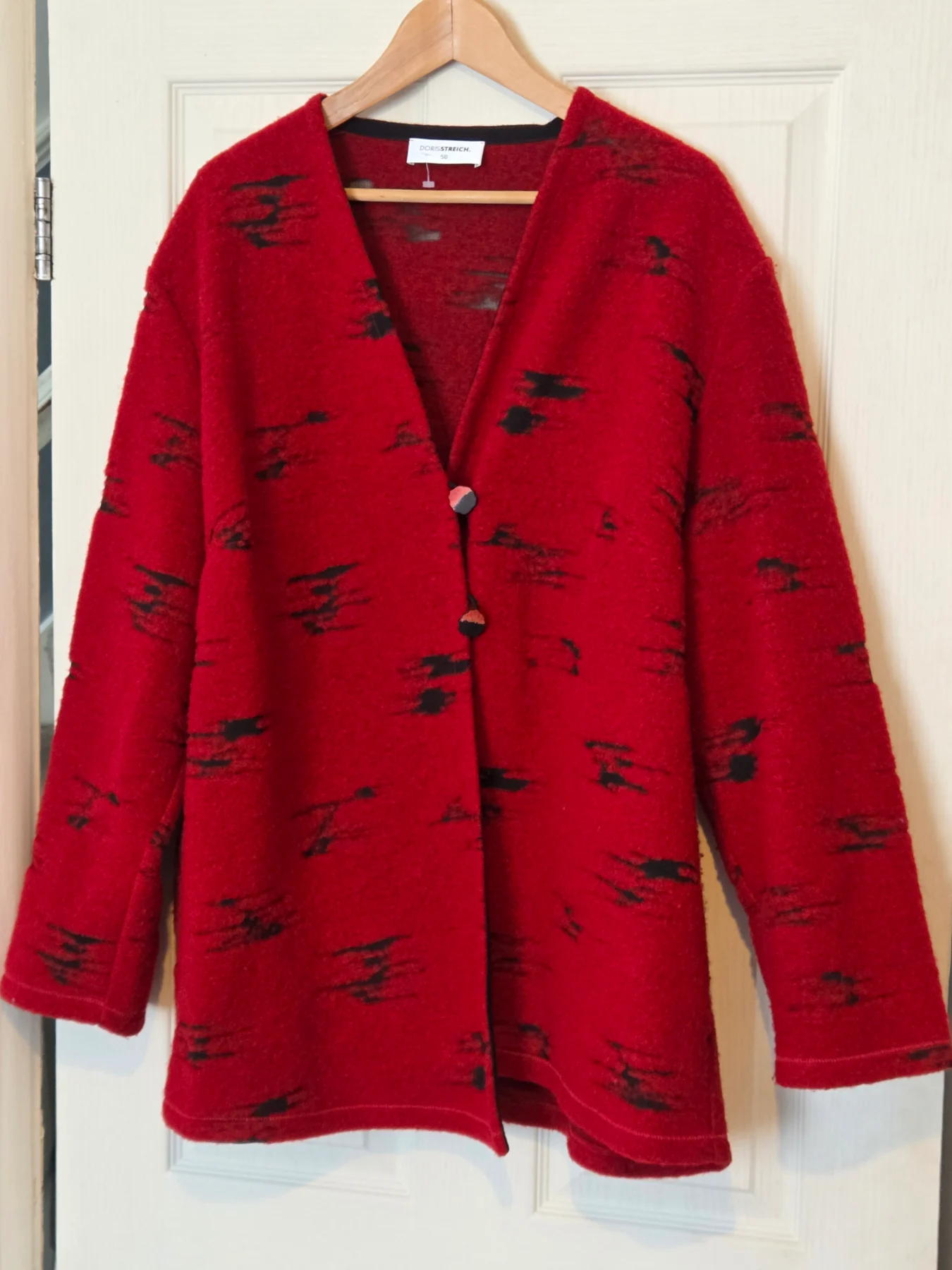Doris Streich Wool-Blend Artisan Coat — Size 50 (UK 22–24) — Exceptional Condition   Brand: Doris
