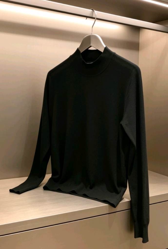 Womens High Neck Sweater Jumper Top Size 14-16 Black