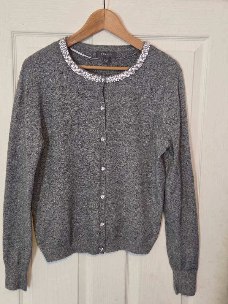 New Womens Embellished Fine Knit Cardigan Size 14-16