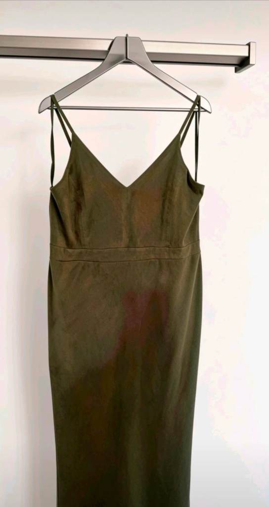 Womens strappy faux suede Bodycon Midi Dress Plus Size 20