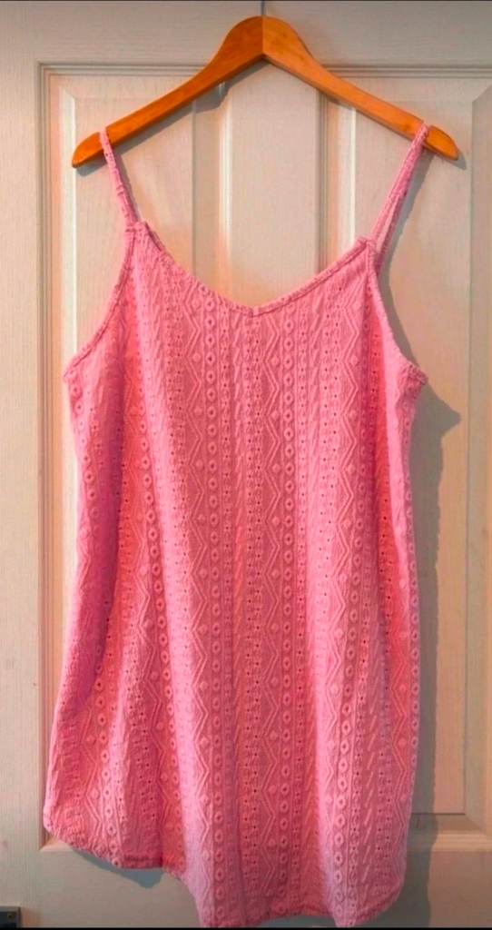 New Womens Cupshe Strappy Cover-up Dres Top Size 10-12 Pink