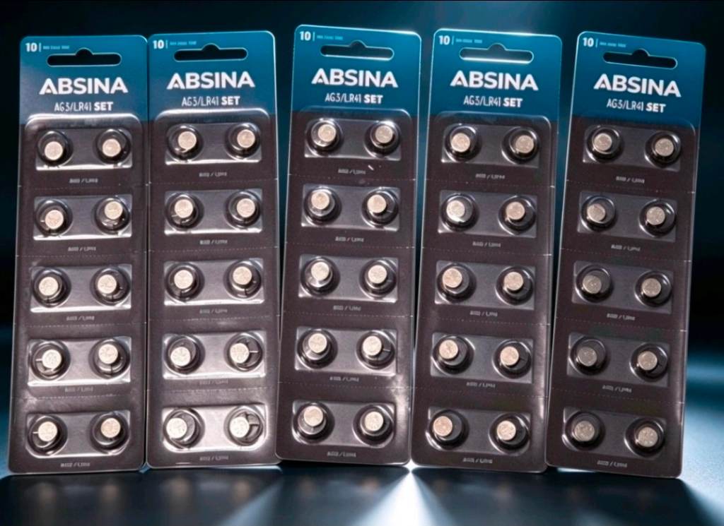 New Absina LR41/AG3 Set Alkaline 1.5V Batteries 50pcs