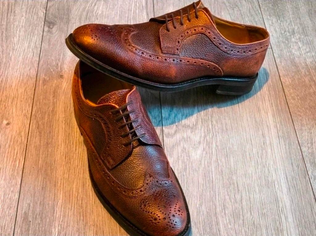 Men Exquisite Russell & Bromley Wingtip Leather Brogues Shoes Size 8 Brogues