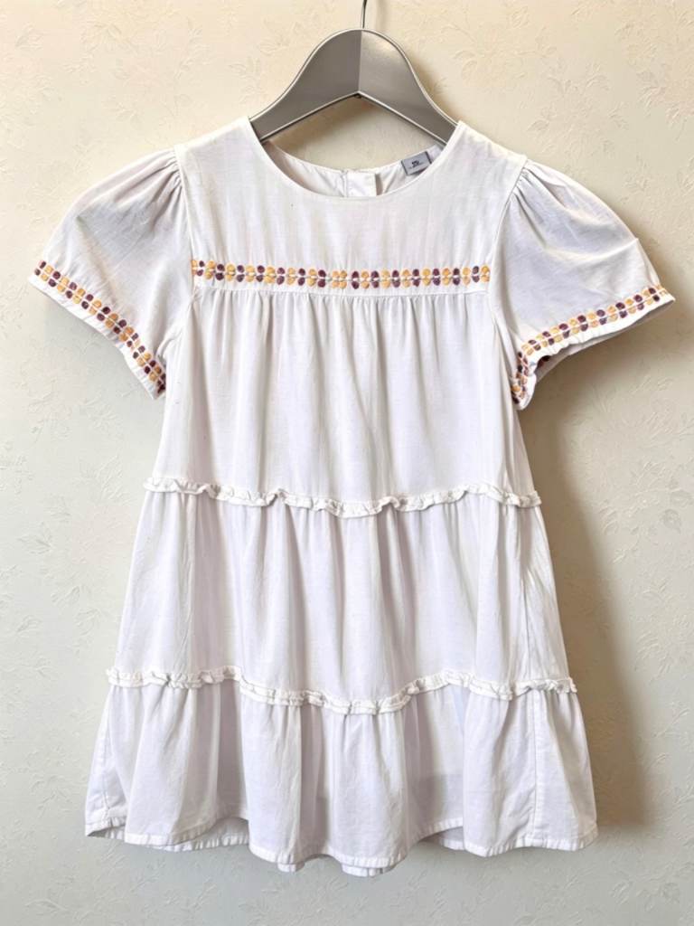 Girls Tu Tiered Tunic Dress Top Age 5 Ivory Cream