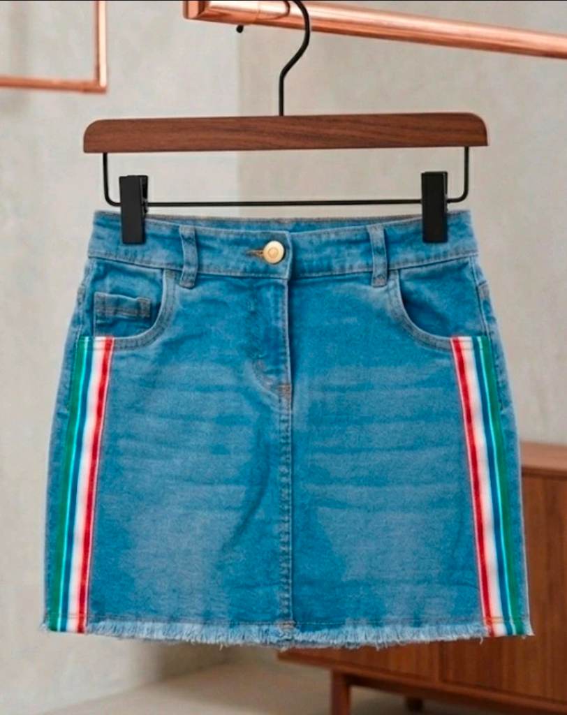 Girls Tu panelled denim mini skirt age 5
