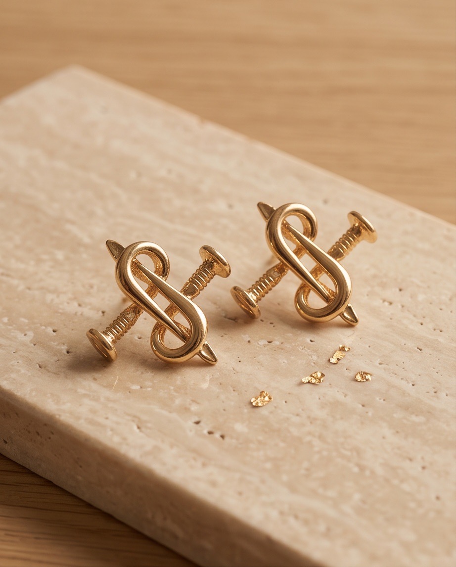 Minimalist gold tone earrings
