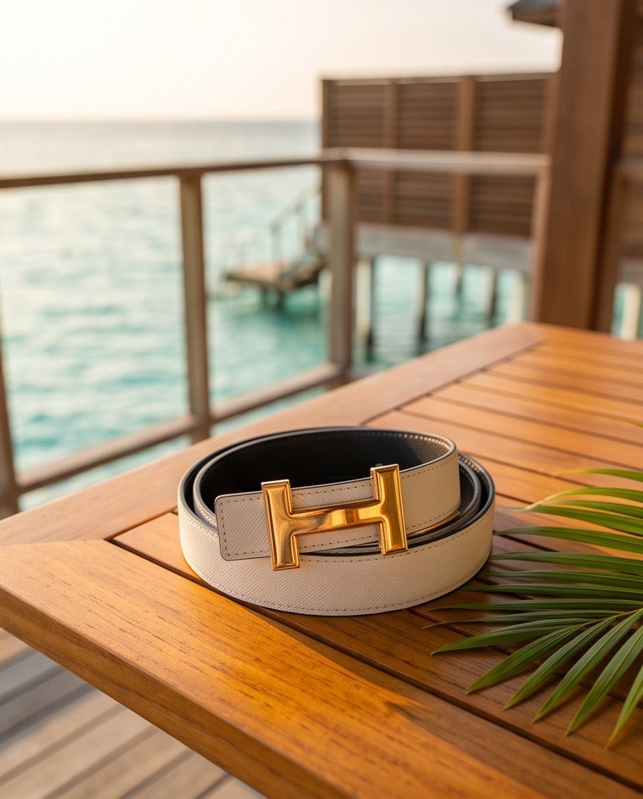 Reversible belt (white/black)
