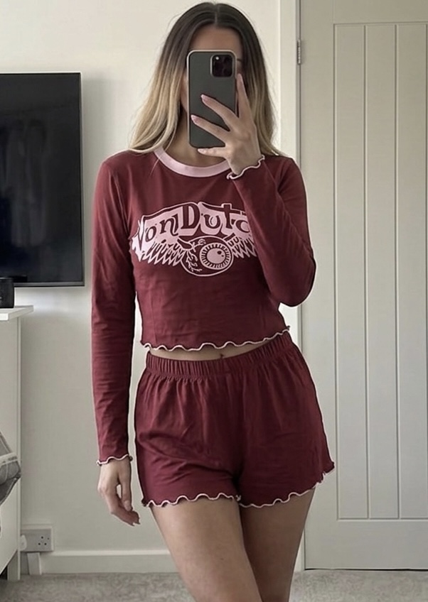 Von Dutch Originals Womens Two Piece Set Size Large Brand New with Tags Burgundy