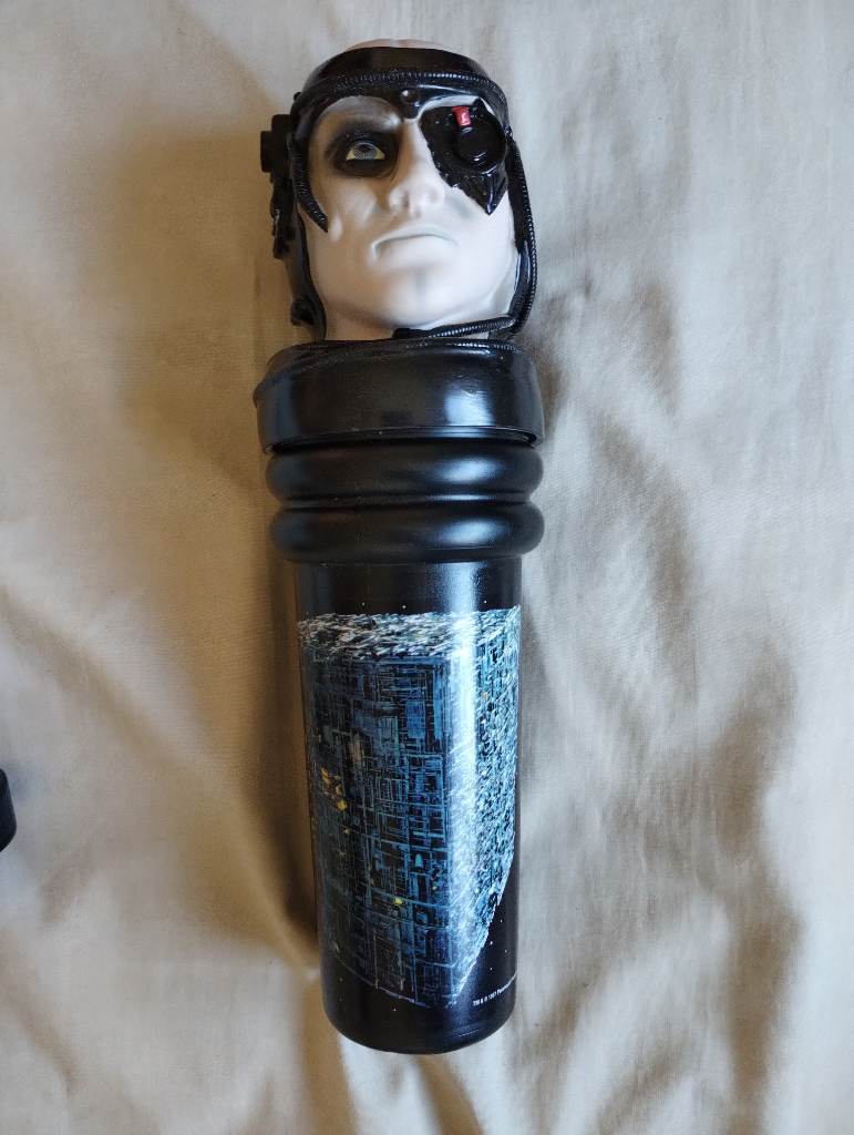 Rare Vintage Star Trek Experience Las Vegas Borg cup and vinyl head topper