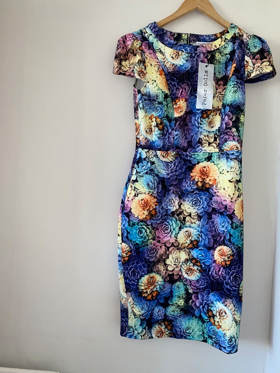 Woman’s BNWT paper dolls dress purple floral size 10