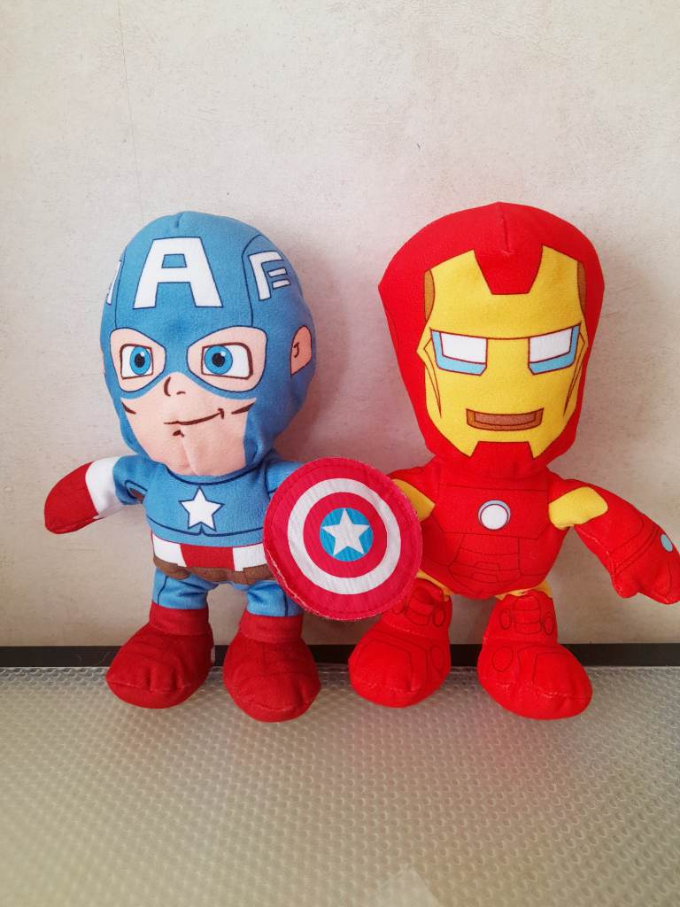 Marvel soft toy figures Captain America & Iron Man Soft Toy Dolls Marvel Posh Paws soft toys