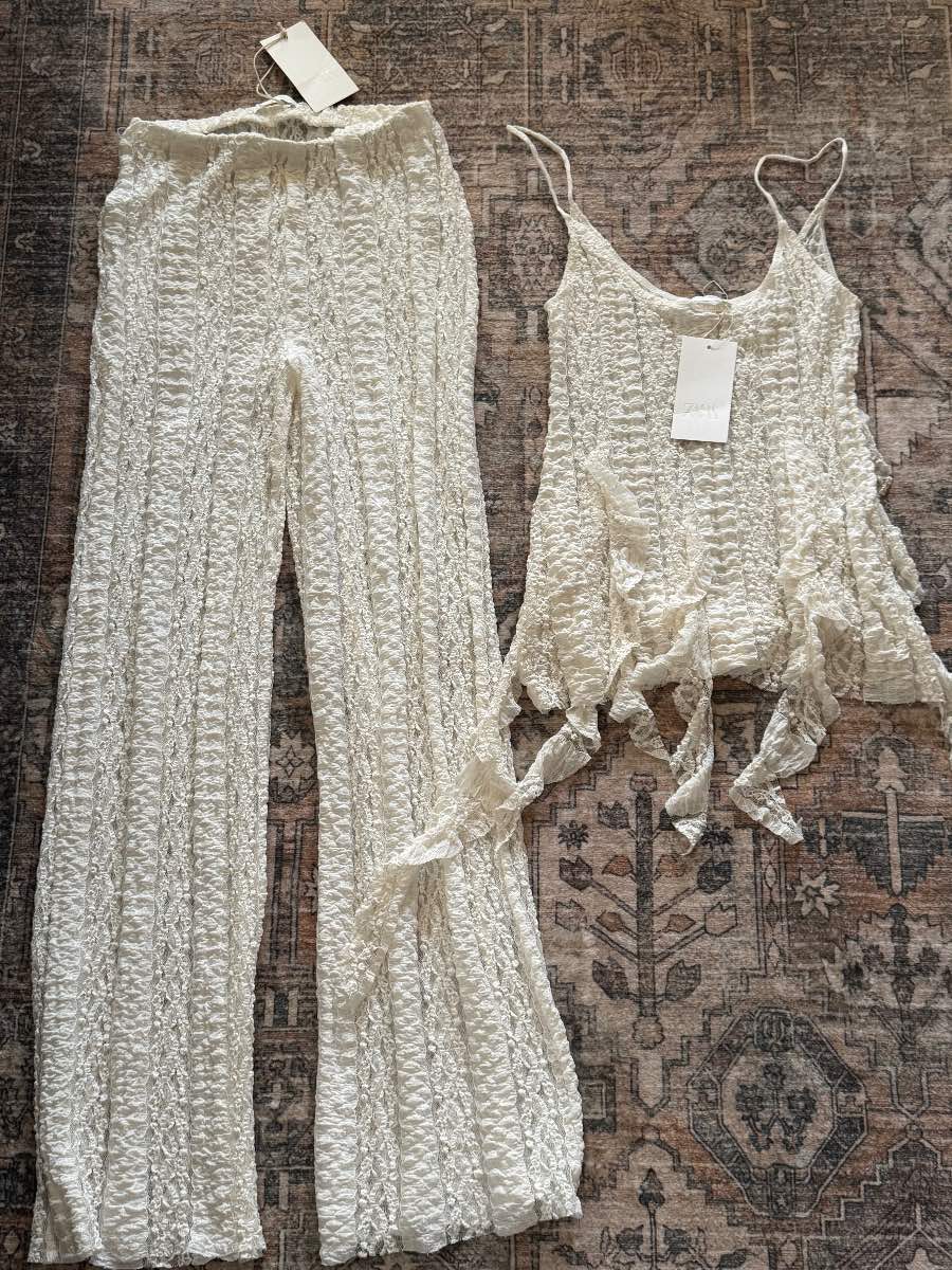 Zara ecru top and trouser