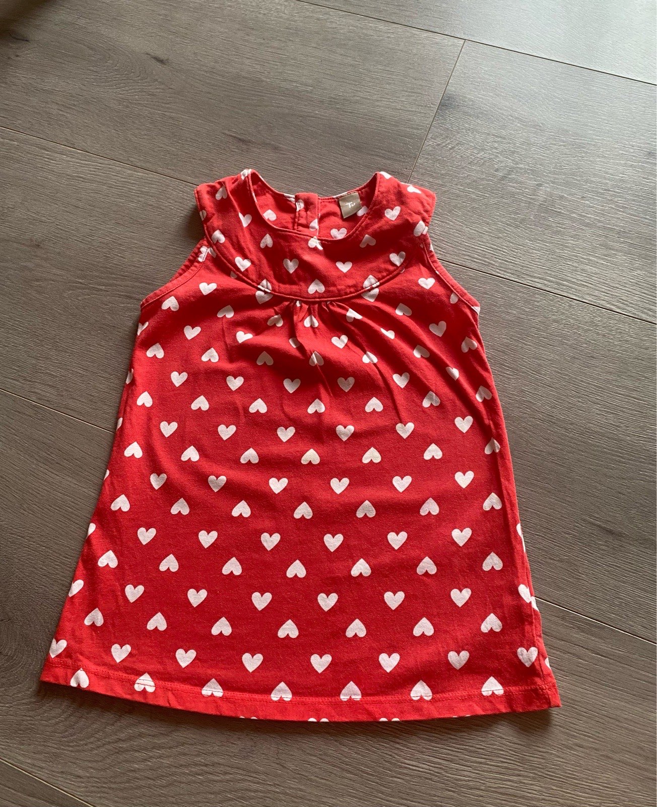 Girls TU Red White Hearts Cotton Sleeve Less Top