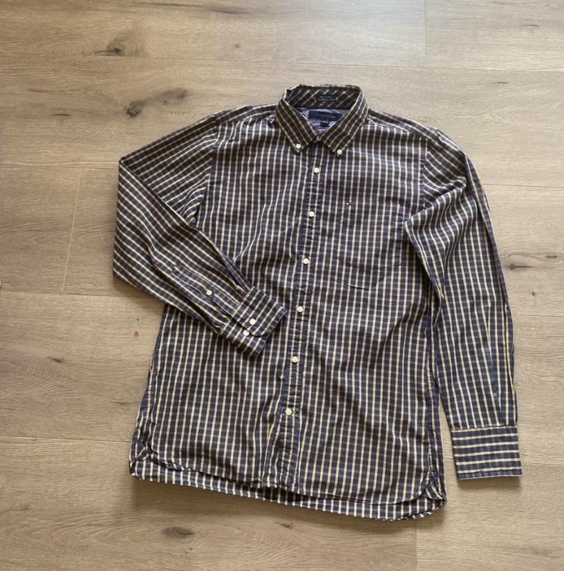 Men's Tommy Hilfiger Long Sleeve Plaid Shirt - Navy.Yellow