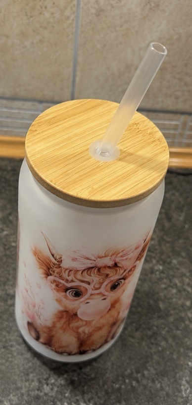 Cute highland cow tumbler glass
