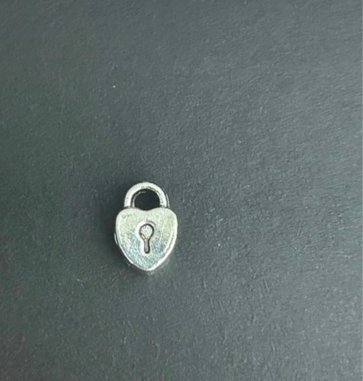 Heart padlock silver coloured charm