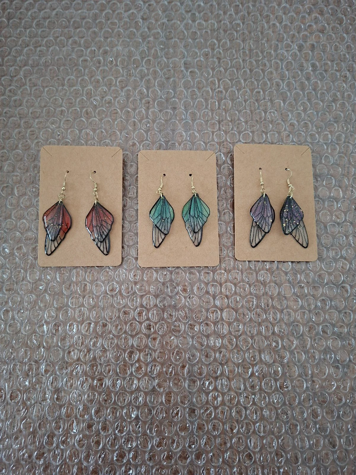Bundle Of Delicate Butterfly Fairy Fae Wings Drop Earrings