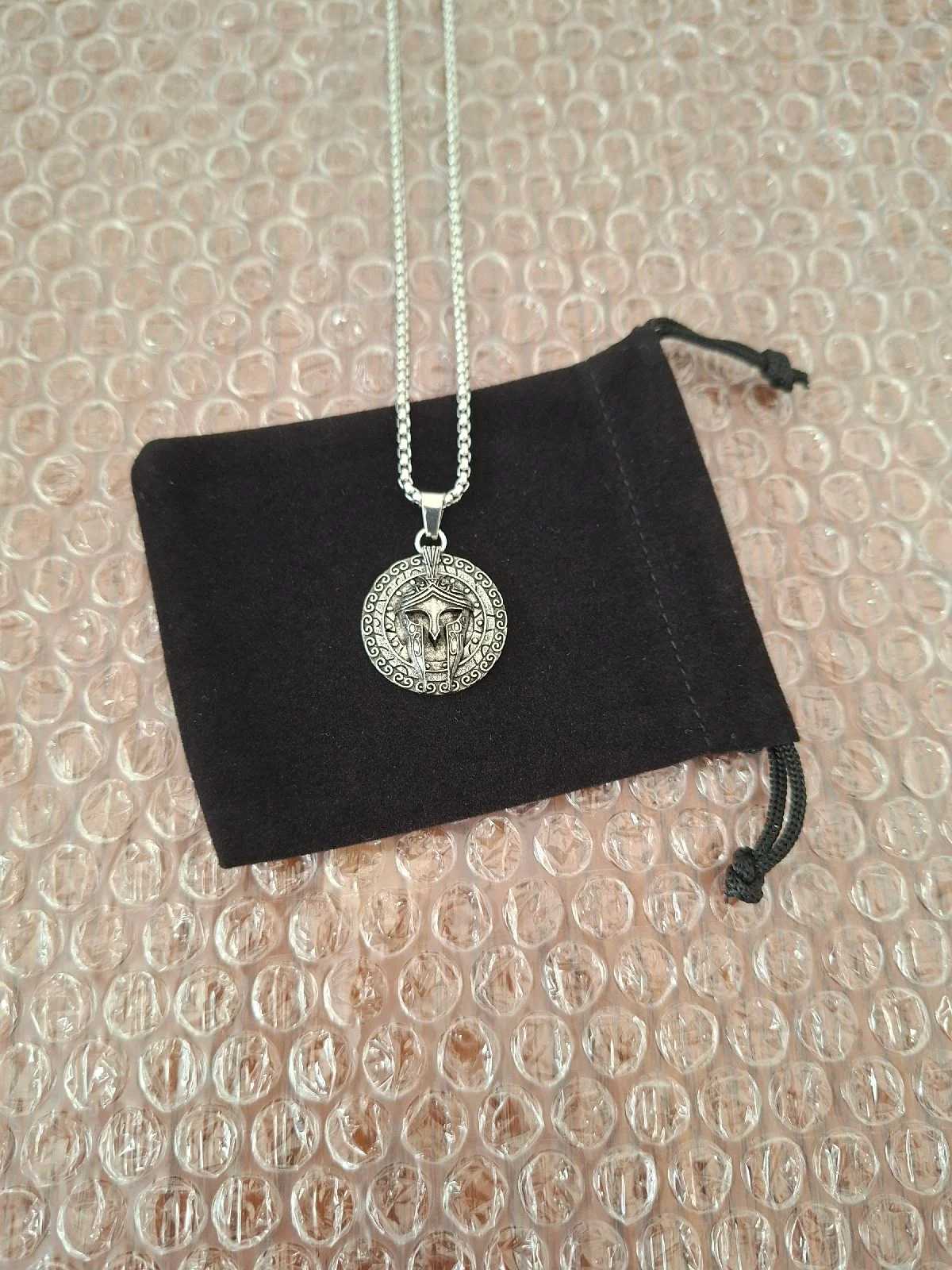 Ancient Greek Spartan Warrior Helmet Necklace