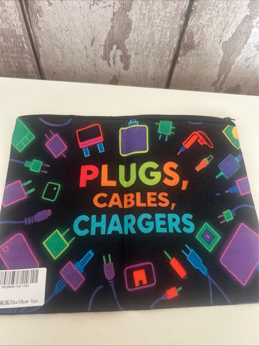 Cables And Charger Zip Bag Black