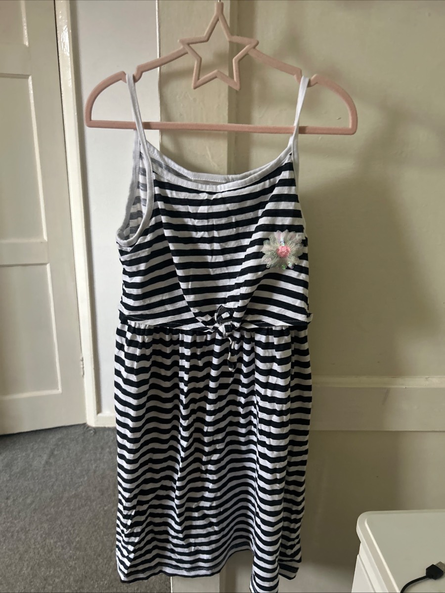 Girls Summer Stripy Flower Dress Age 10